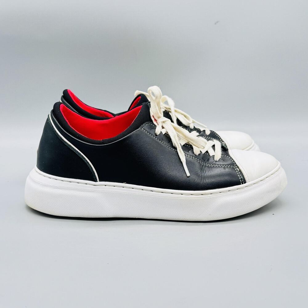 Samuel Hubbard Shoes Womens 7.5 Black Leather Lace Up Casual Sneakers Comfort
